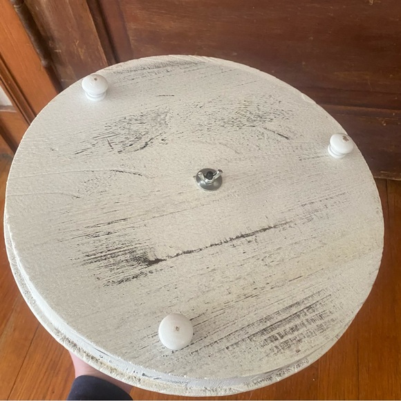 Rustic Two-Tiered White Stand/Tray - Picture 3 of 6